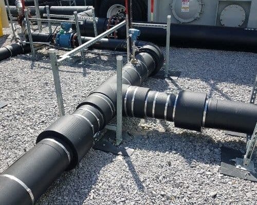 dragon jacket insulation system installed at a Southern Powerplant, cross section emphasized