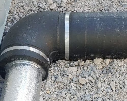 dragon jacket insulation system installed at a powerplant, elbow section emphasized